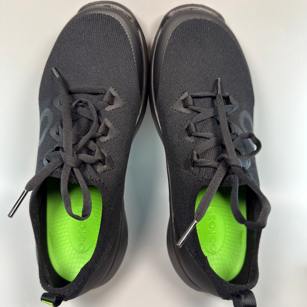 Oofos OOmg Sport Low LS Women 8.5 8 1/2 Recovery Shoe Lace Slip On Sneaker Black - Picture 6 of 16